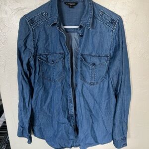 Express Blue Lightweight Denim Shirt Jacket